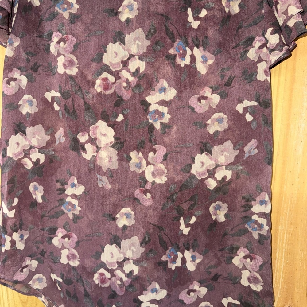 Polo Ralph Lauren Floral Ruffle Blouse - Purple - Picture 3 of 4